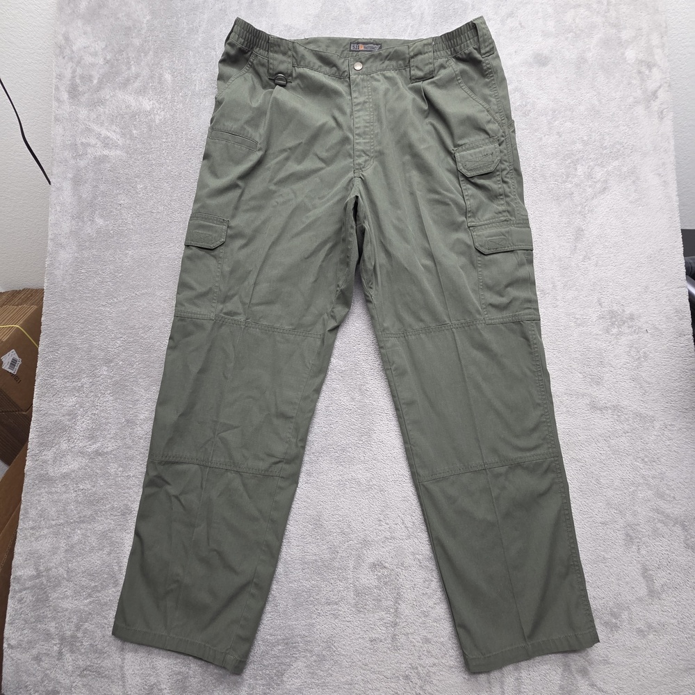 5.11 Tactical Pants Mens Measured 38x31 Green Cargo Relaxed Fit Canvas